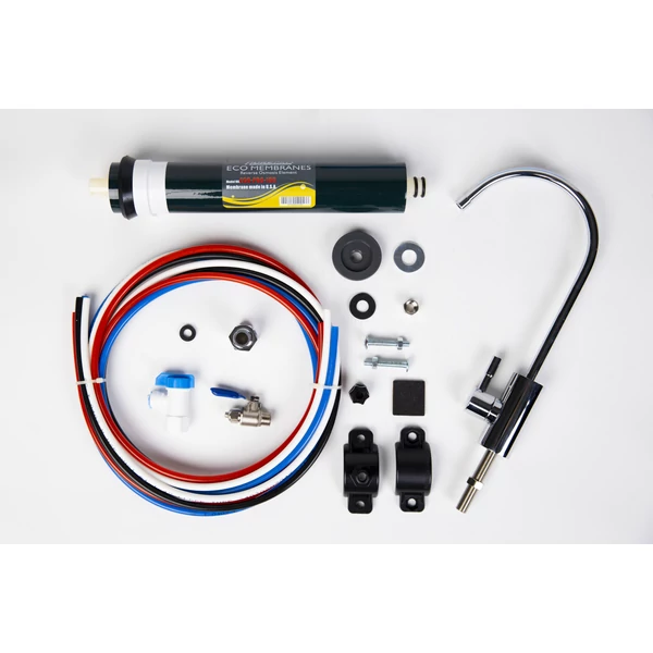 PurePro ERS105P RO víztisztító nyomásfokozóval, modern dizájn csappal (FC101). QUICK CHANGE (QC) csatlakozós, kompakt szűrők 2,5