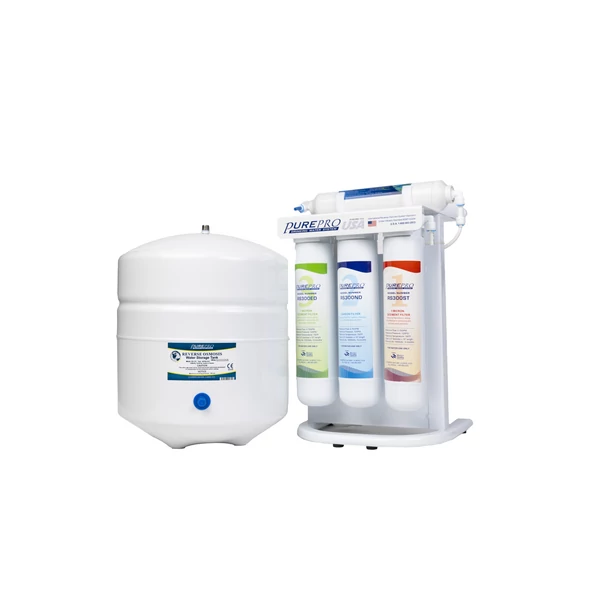 PurePro ERS105 RO víztisztító modern dizájn csappal (FC101). QUICK CHANGE (QC) csatlakozós, kompakt szűrők 2,5