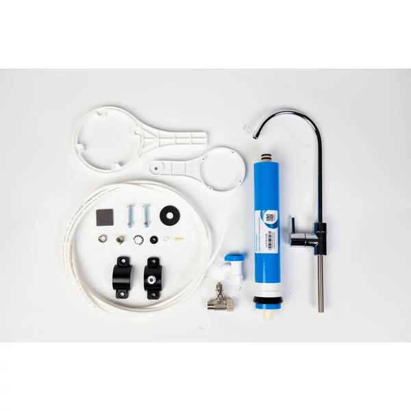 CleanPure CP-105P RO víztisztító nyomásfokozóval, modern dizájn csappal(FXFCH5-TW). Szűrők: EW-0038, AICRO-QF-CP, membrán: TLC50V