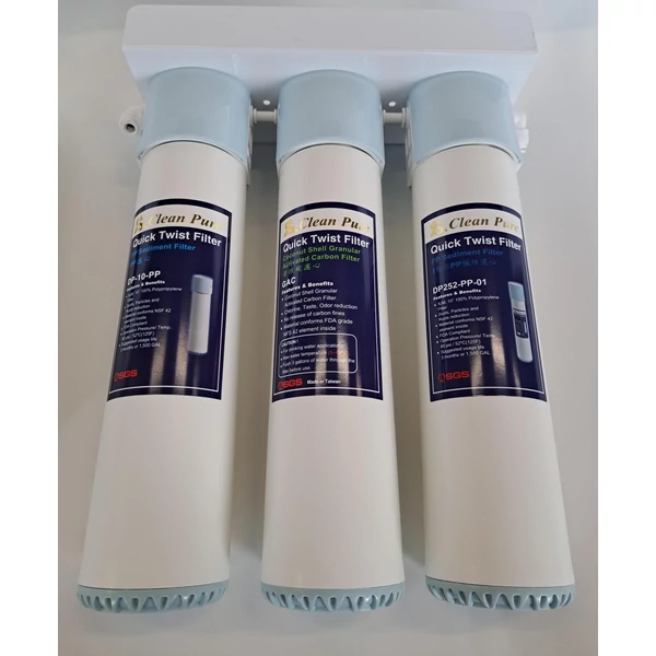 3 lépcsős, bajonettzáras, konyhapult alatti víztisztító