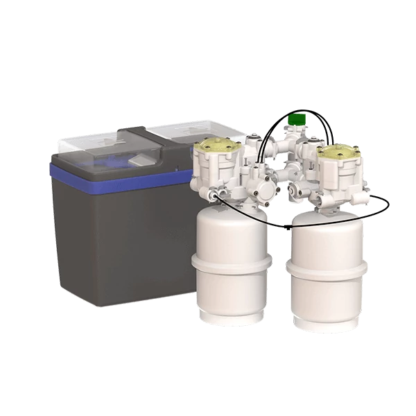Hydrosoft 200B DUPLEX elektromos áram nélkül működő víz és sótakarékos vízlágyító külön sóléoldó tartállyal