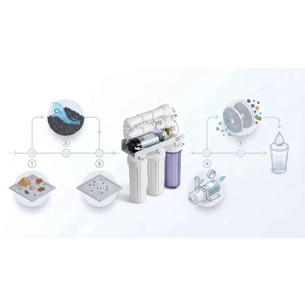 RO-Traditional 800GPD direkt átfolyós fordított ozmózisos víztisztító